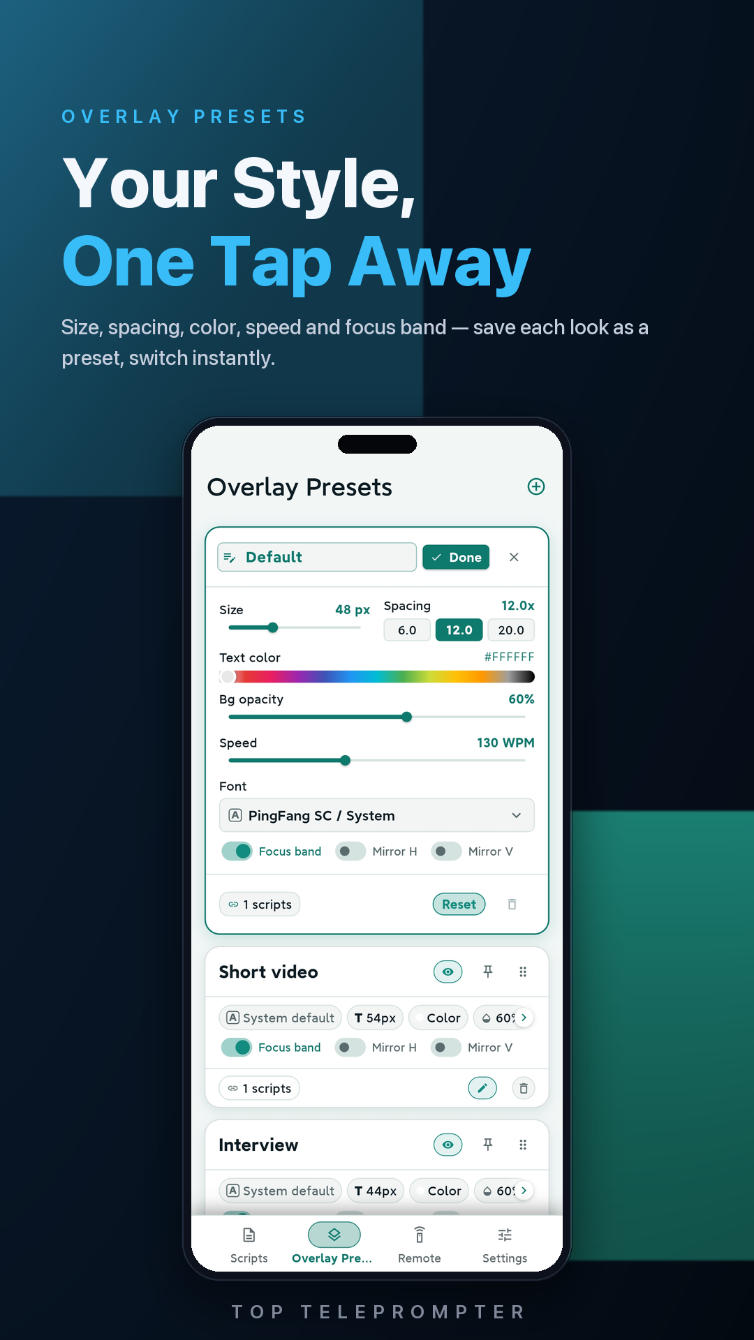 Overlay presets