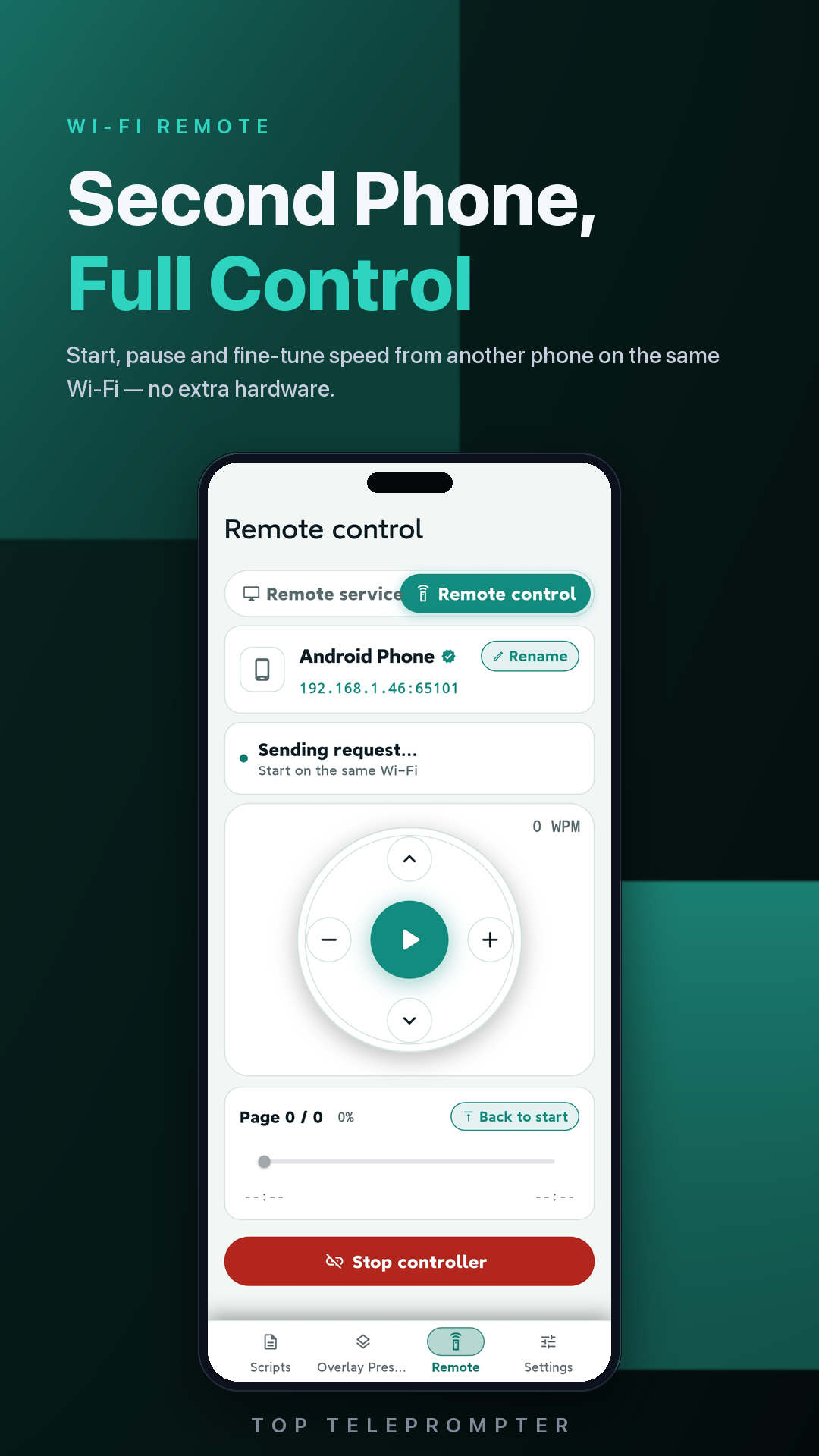 Wi-Fi remote control
