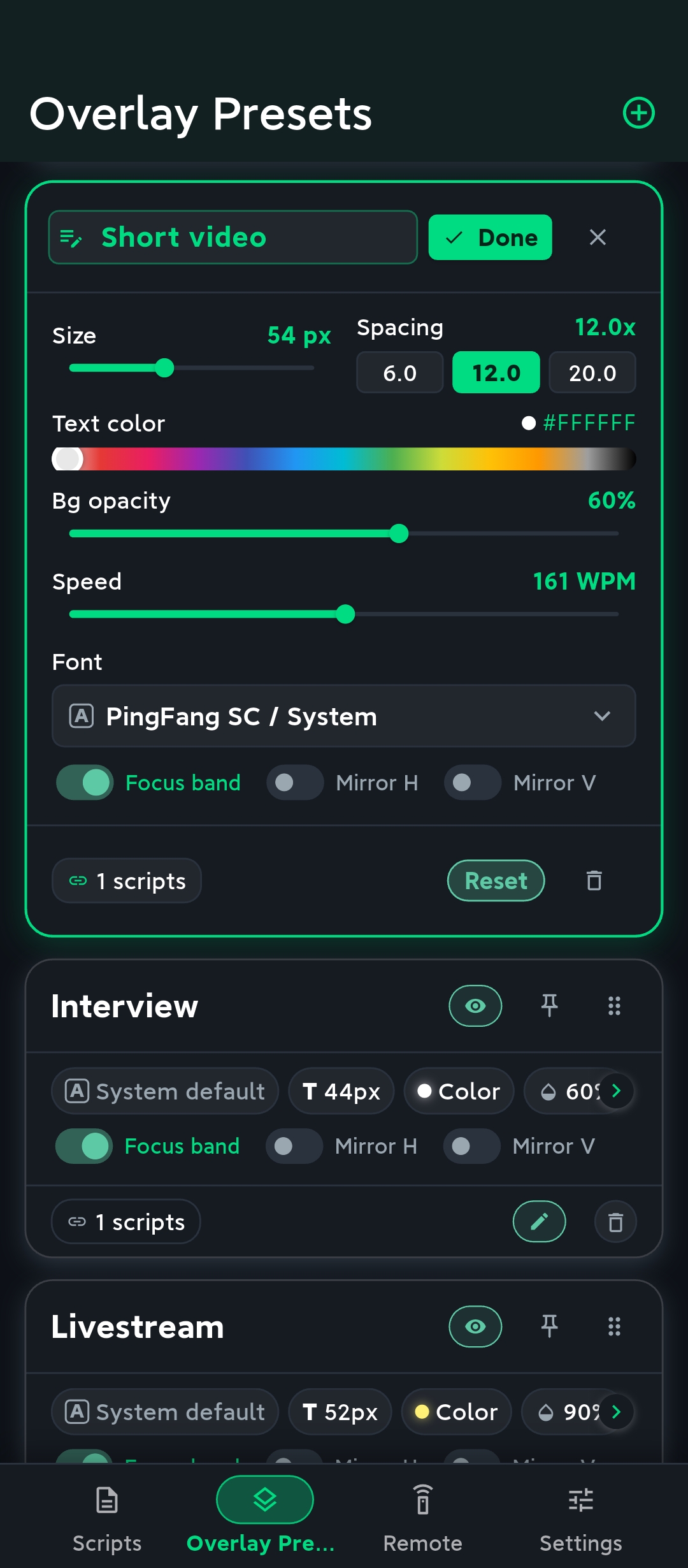 TOP Teleprompter over a live app